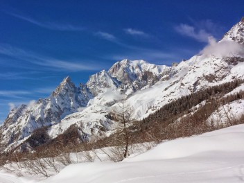 Vista sul Monte Bianco dalla Val Ferret