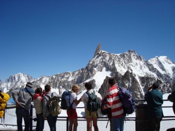 Glaciers terrace Mont-Blanc